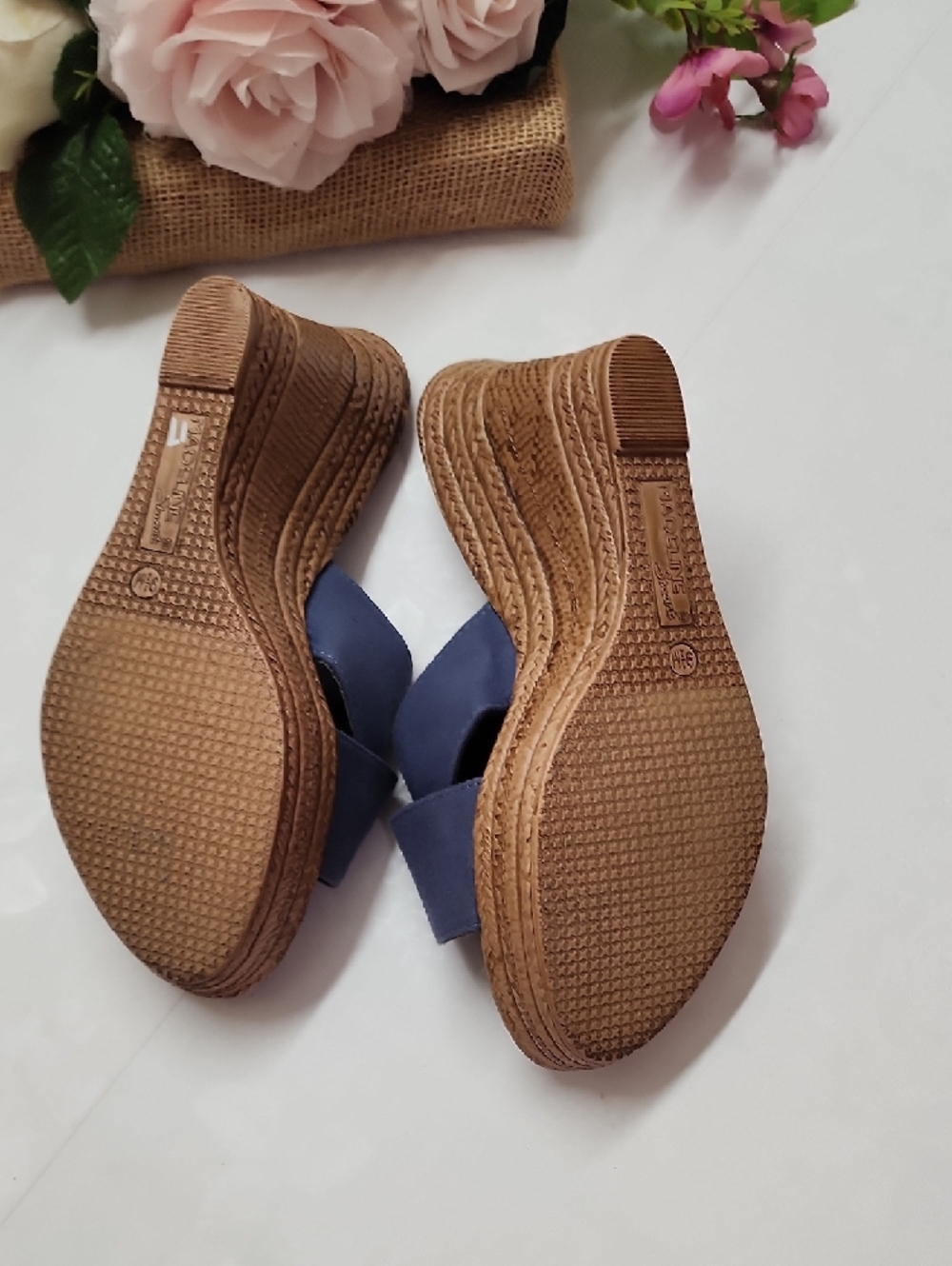 Madeline Stuart Navy Floral Slide Mules - Picture 5 of 6